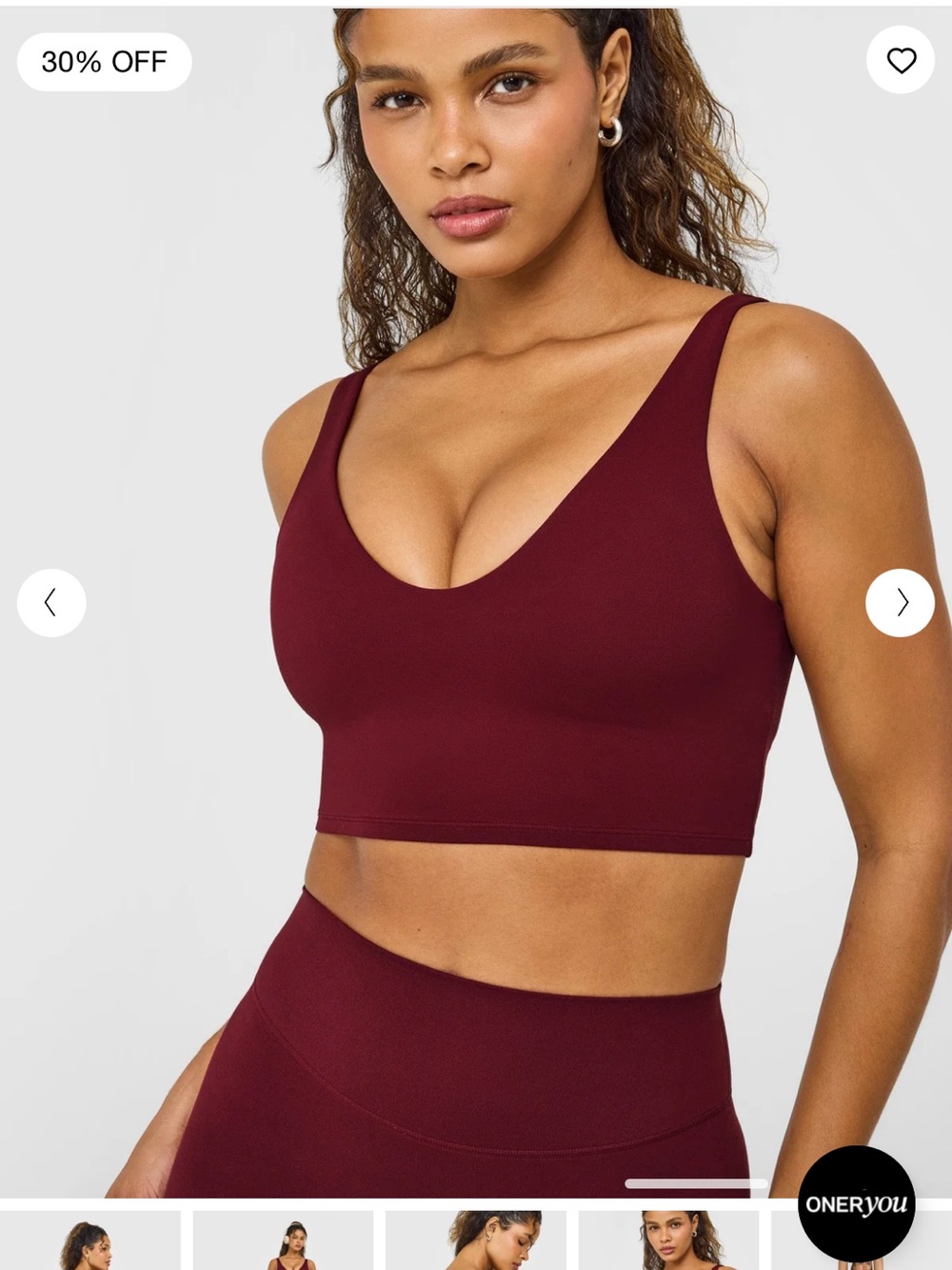 Oner Active Soft Motion Longline Sports Bra Light Rosewood Medium